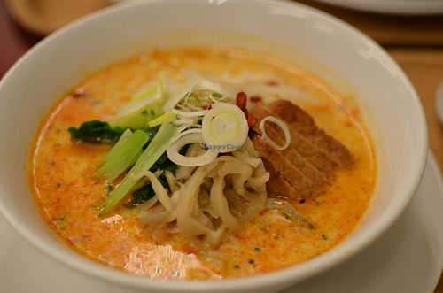 Spicy soy milk ramen at Loving Hut in Tokyo