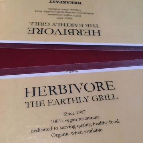 Breakfast menu at Herbivore - Mission District in San Francisco