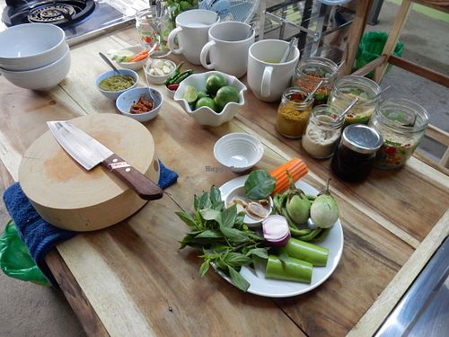 Prep Table at We Love Green in Chiang Mai