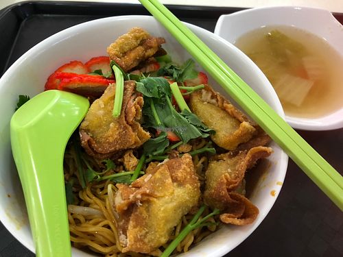 Omni meat wanton noodle$4.80 at Daily Green 吉祥素 - Clementi 431 in West Singapore