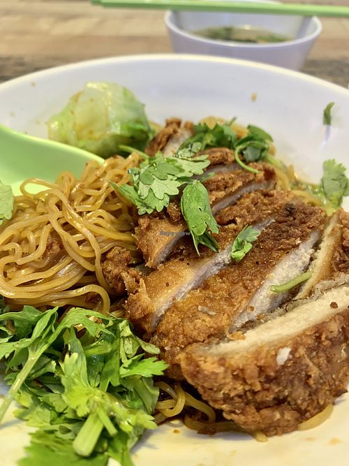 Vegan Chicken Cutlet Noodles  at Daily Green 吉祥素 - Clementi 431 in West Singapore