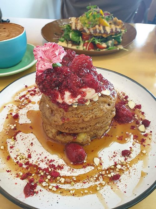 Buckwheat pancakes. !!!! at Gratitude in Tauranga