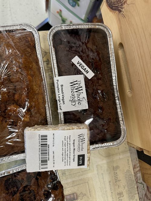 Vegan pumpkin bread and Rice Krispie treat  at The Whole Wheatery in Lancaster