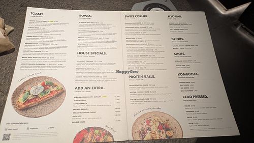 Menu at Honest Greens - Plaça Catalunya in Barcelona