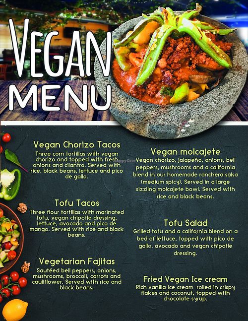 Vegan options  at La Fiesta Chatham in Springfield