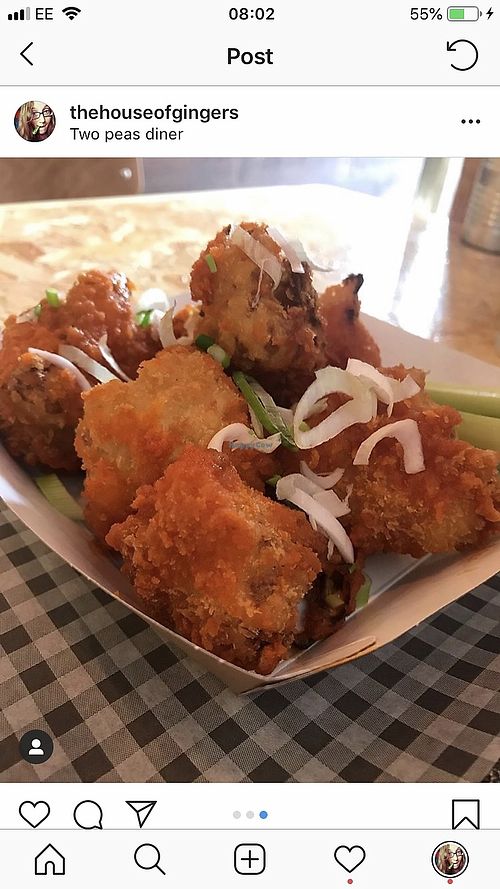 Buffalo cauliflower   at Two Peas Diner in Harrow