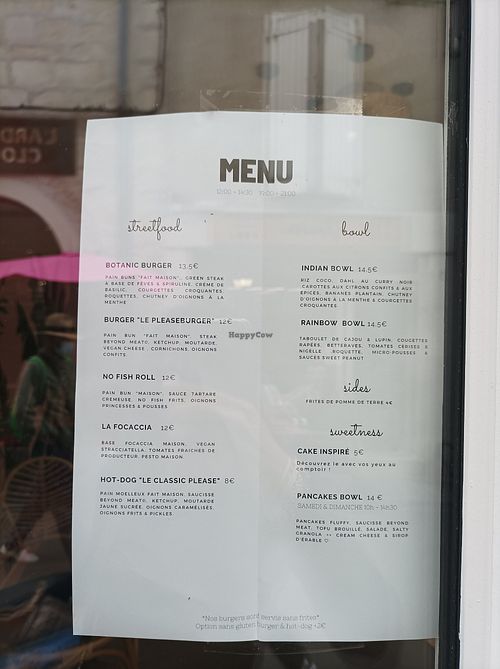 Menu at Gurou Street Food in La Rochelle