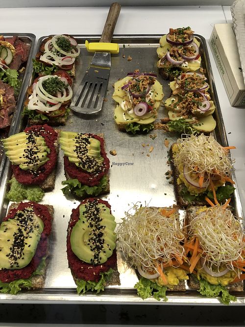 The vegan options  at Lillians Smørrebrød in Copenhagen