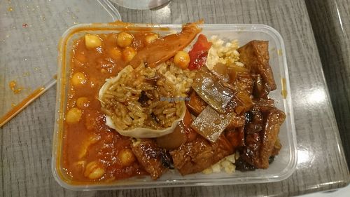 brown rice w/ dim sum n mapo tofu at Veg Out Time in South Yarra