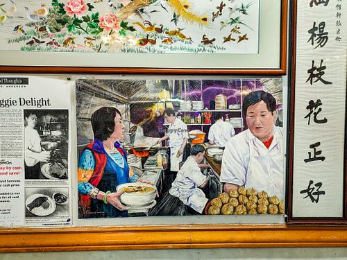 Painting of kitchen at Lucky Creation Vegetarian at Lucky Creation Vegetarian in San Francisco