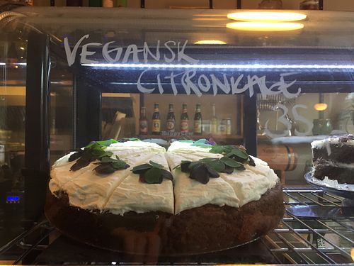 Lemon cake at Storm B Café in Copenhagen