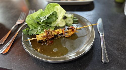 Coconut & Turmeric Glazed Tofu Skewers  at Millennium in Oakland