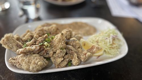 Coriander & Arborio Crusted Oyster Mushrooms  at Millennium in Oakland