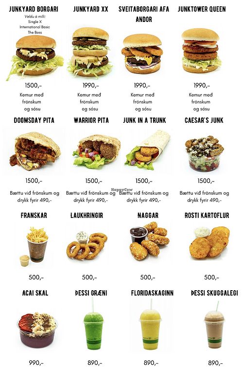 Junkyard menu May 2020 at Junkyard in Reykjavik