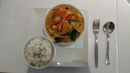 red thai curry at Loving Hut in Mount Gravatt