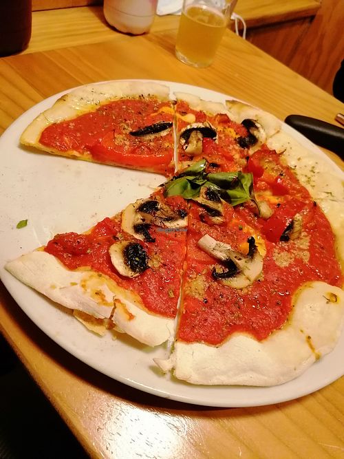 All the staff were really friendly and happy to accommodate my wanting of "posh toast". A vegan menu was available as well as vegan cheese.The flavours on the pizza base were great at The Square Orange in Keswick