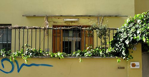 that's the place, not very noticeable from the road at The Beehive Hostel in Rome