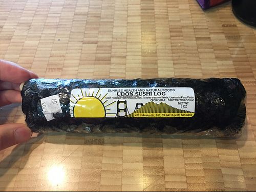 Udon sushi log  at Rainbow Grocery in San Francisco