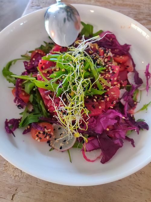 Beet watermelon salad at Es Taller in Valldemossa