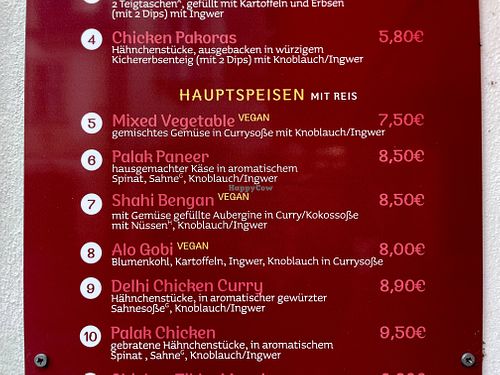 menu at Bistro Ravi in Bamberg