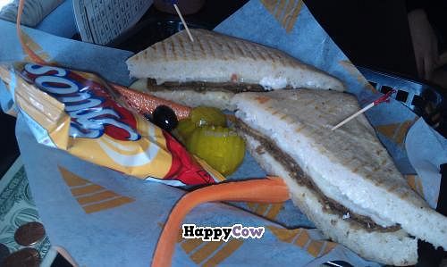 Vegetarian Eggplant Panini  at Brewhaha in North Adams