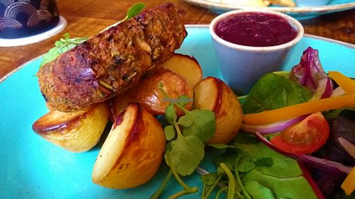 Sweet potato, pumpkin seed & chestnut roast at The Swan Inn in Skipton