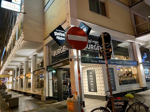 outside at Swing Kitchen - Schwedenplatz in Vienna