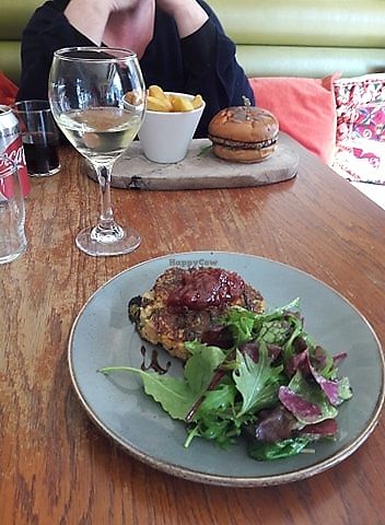Chickpea cake with balsamic and tomato relish. I asked for the salad to accompany it and they said of course no problem at all. I think it does need the salad. It was all delicious at Richy's in Cork