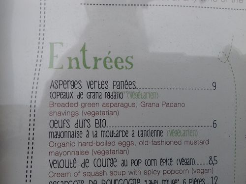 Vegan starter at Eugène in Paris