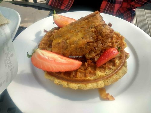 Waflles from the brunch menu at The Carrot's Tail in Rathmines