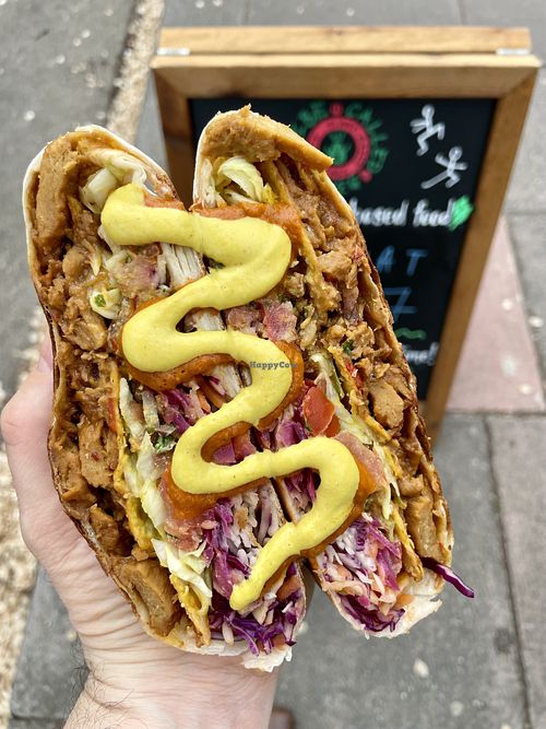 Chick’n Crunch Wrap with Nacho Sauce  at A Tribe Called Veg in Brighton
