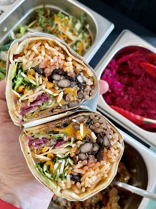 Roasted Sweet Potato & Black-bean Burrito   at A Tribe Called Veg in Brighton