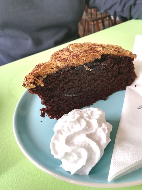 Vegan coffee cake at Dragonfly Bistro in Aberystwyth