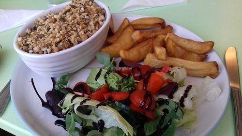 Chestnut and veg crumble at Dragonfly Bistro in Aberystwyth