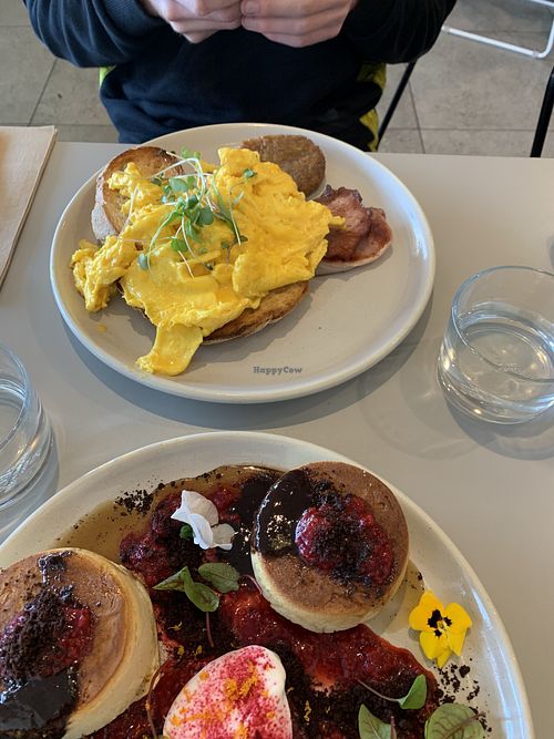 Scrambled eggs on sourdough  at Main Street Cafe in Warragul