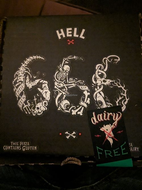 Labeled box for extra security. at Hell Pizza in Remuera
