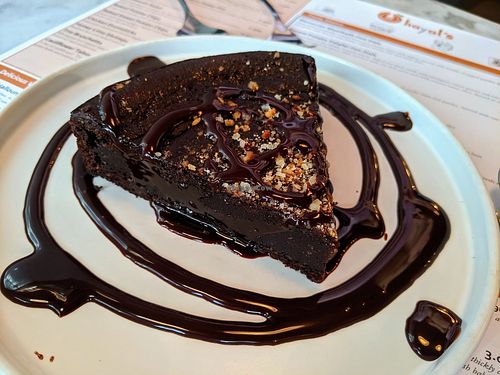 Chocolate hazelnut cake ... vegan  at Hayat's in Muscat