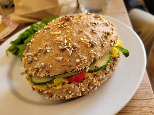 Sandwich with vegan egg salad at Chapter One Coffee Shop in Edinburgh