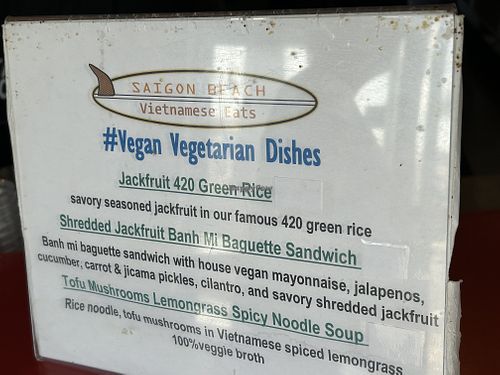 Vegan options   at Saigon Beach in Newport Beach
