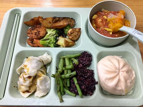 Dumplings, soups, steamed buns at QinSuFan Buffet - Qingdao University in Qingdao
