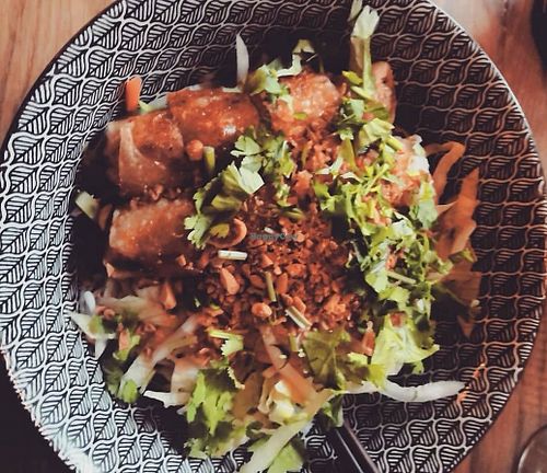 Fried spring roll bowl at Madame Tâm City in Aachen