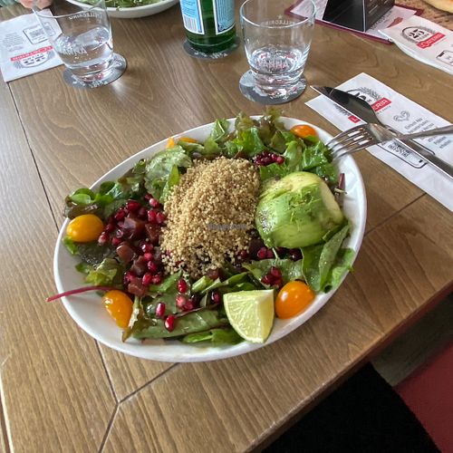 Yummy Quinoa salad😄Unfortunately, the avocado wasn’t ripe...  at Cafe Del Sol in Marl