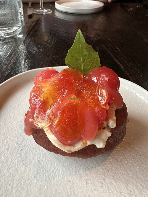 Tomato doughnut  at Dirt Candy in New York City