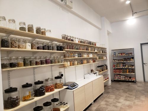 Spice wall at Zero Waste Bulk in Waterloo