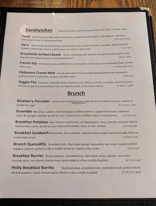 Summer 2024 Menu at High Note Cafe in Boise