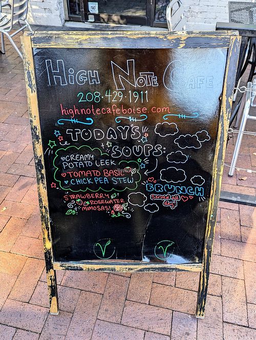Menu Board, 27 October 2024 at High Note Cafe in Boise