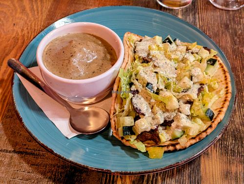 Gyro (minus red onions) with Mashed Potatoes and Gravy at High Note Cafe in Boise