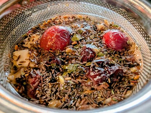 Heart's Rhapsody Hot Tea (closeup) at High Note Cafe in Boise