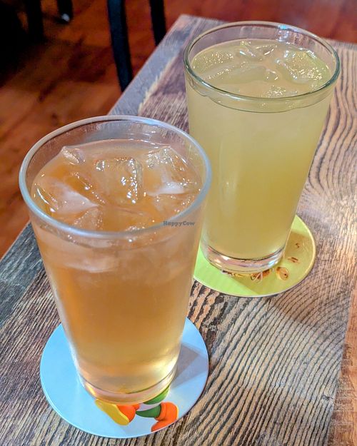 Jasmine Rose Iced Green Tea and Pistachio Jasmine Rose Iced Green Tea at High Note Cafe in Boise