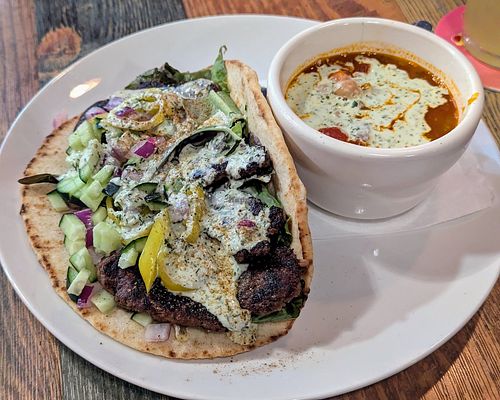 Gyro with Chickpea Stew at High Note Cafe in Boise